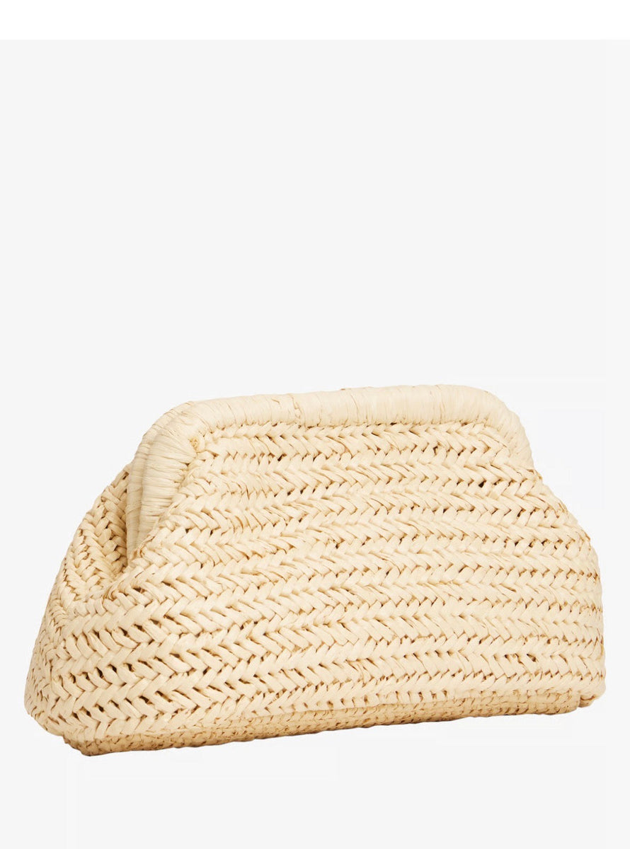 Tommy Hilfiger Braided Clutch Bag Natural Rafia