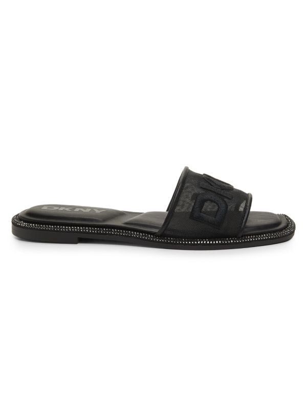 DKNY Badin Logo Embellished-Trim Flat Sandals
