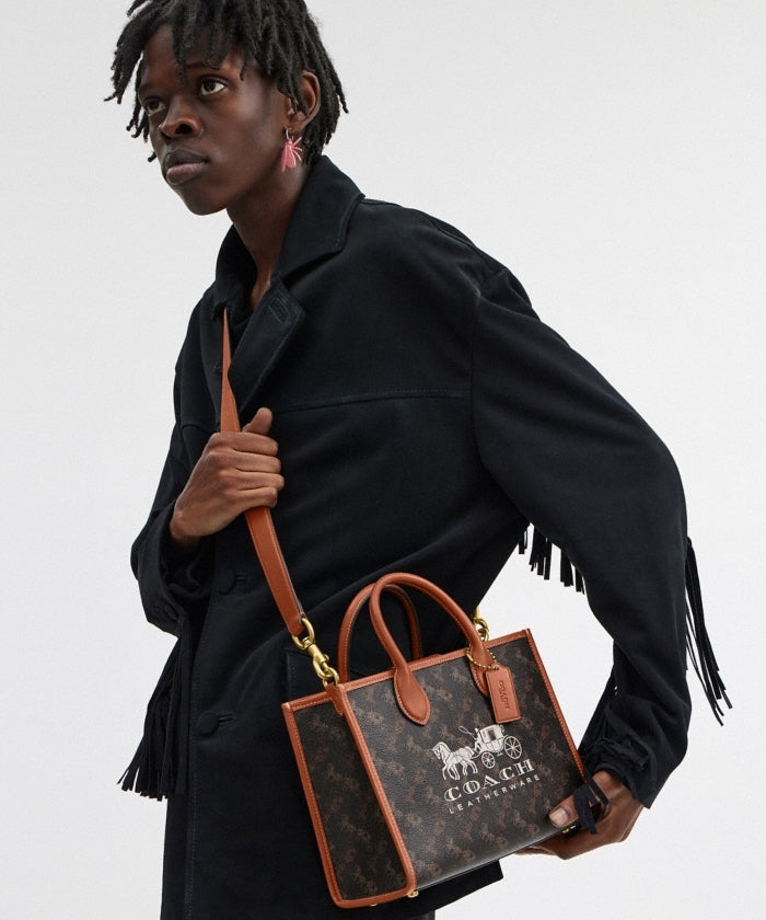 Coach Ace Tote 26 With Horse And Carriage Print