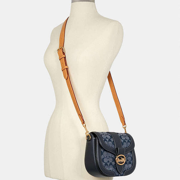 Coach Georgie Saddle Bag In Signature Chambray