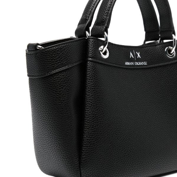 Armani Exchange logo-debossed grained-texture tote bag