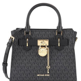 MICHAEL KORS OUTLET HAMILTON Satchel Medium - MK Signature in black