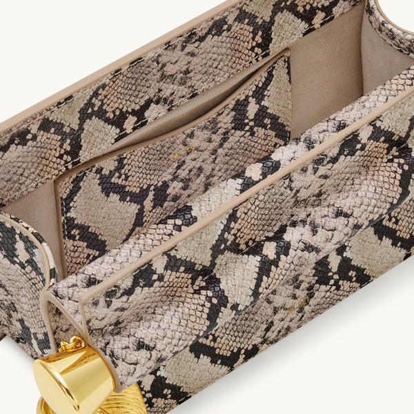 Holly Metal Pendant Embellished Clutch - White