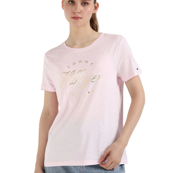 TOMMY HILFIGER T-Shirt Printed Regular Fit Baby Pink