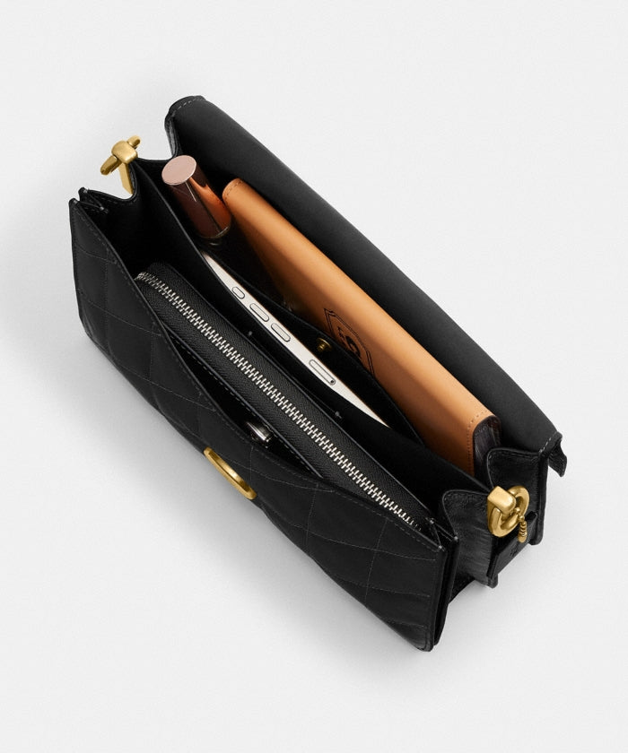 Coach Chain Tabby Shoulder Bag With Quilting in black