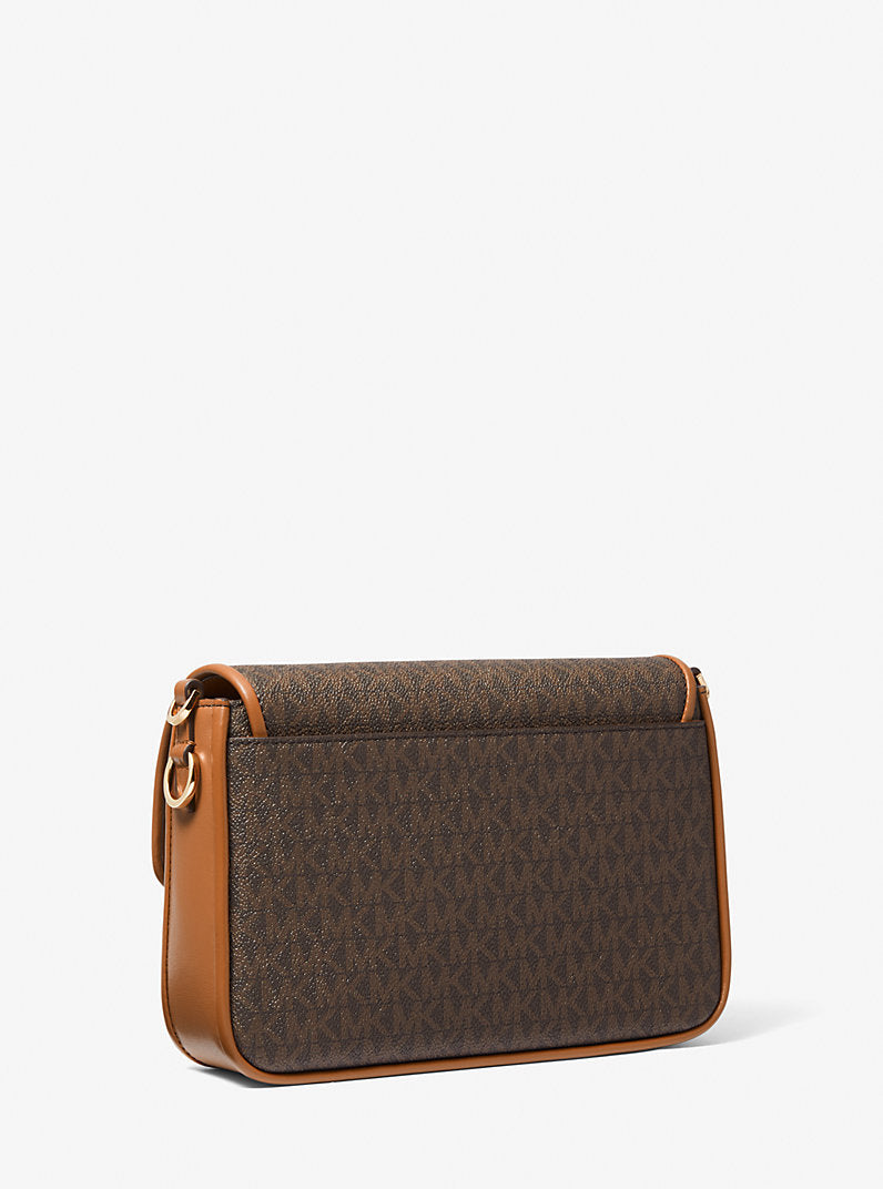 Michael Kors Bradshaw Medium Logo and Leather Messenger Bag