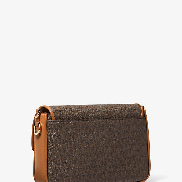 Michael Kors Bradshaw Medium Logo and Leather Messenger Bag