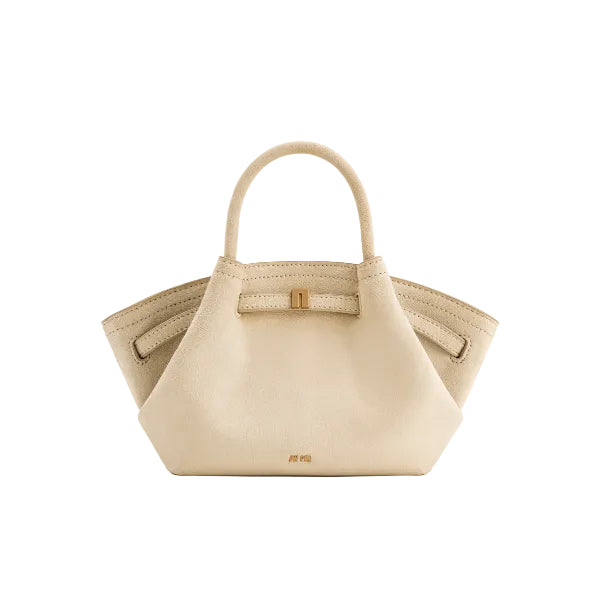 Hana Mini Faux Suede Tote Bag - Off White