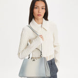 Tory Burch Eleanor Lizard Satchel in Blanc