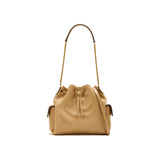 Tory Burch Charlie Quilted Drawstring Shoulder Bag In Beige