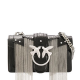 PINKO Chain Fringe Cross Body Bag In Black