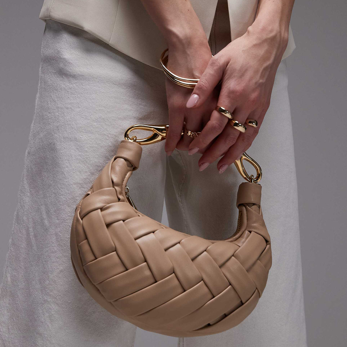 JW PEI Orla Weave handbag-almond
