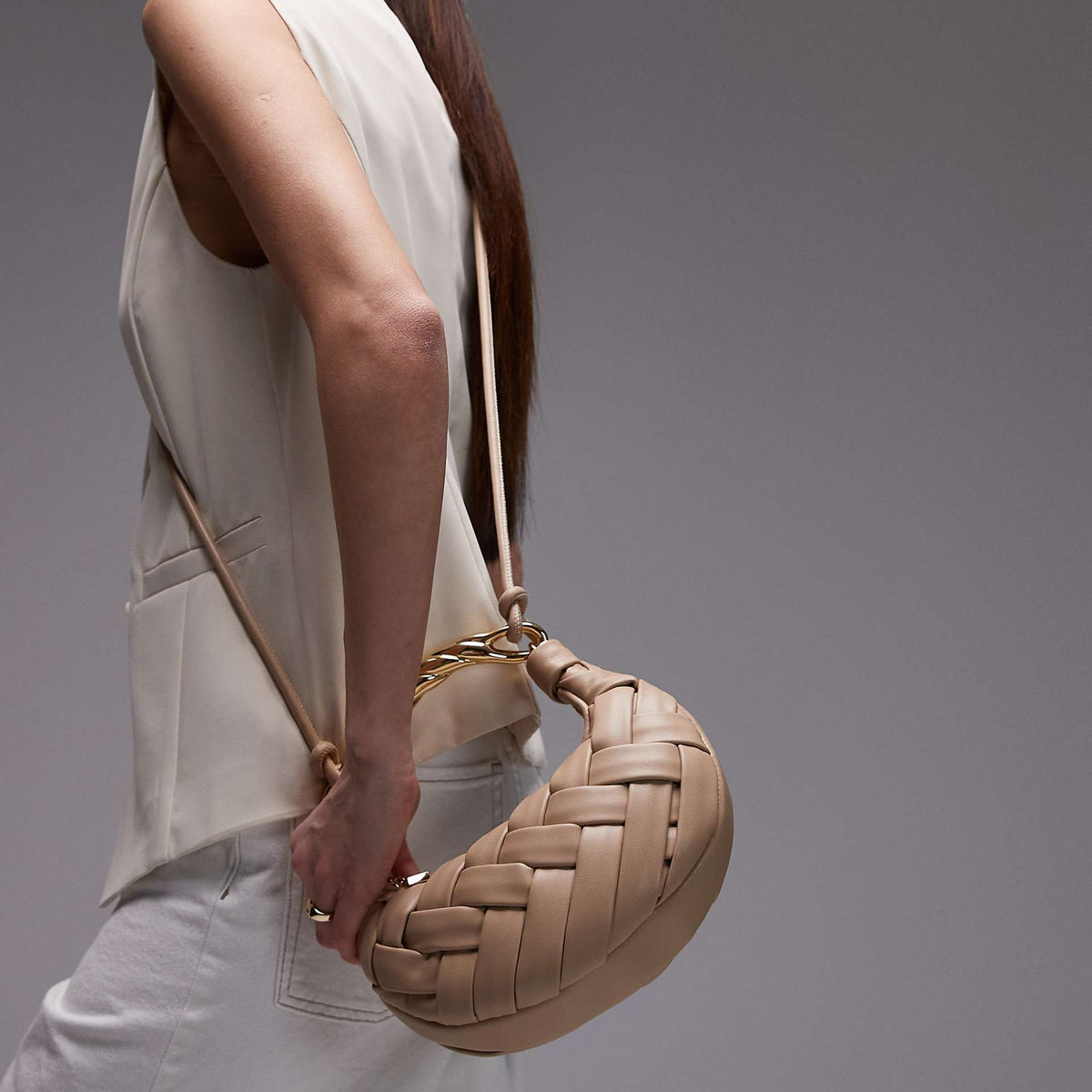JW PEI Orla Weave handbag-almond