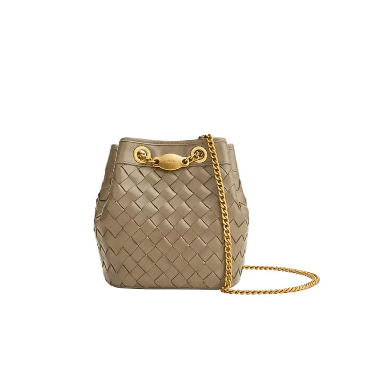 JW PEI Yara hand-woven bucket bag-Taupe