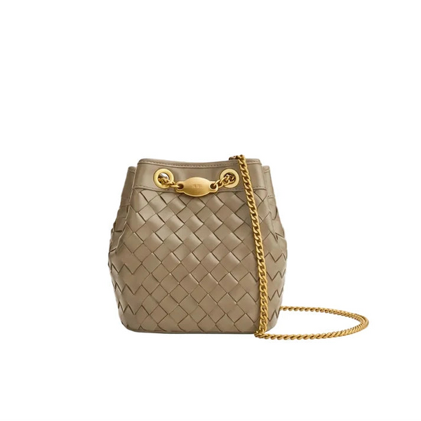 JW PEI Yara hand-woven bucket bag-Taupe