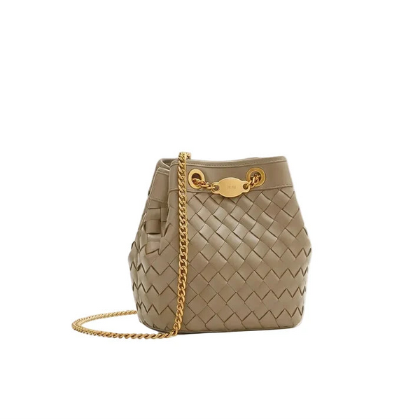JW PEI Yara hand-woven bucket bag-Taupe