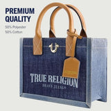 True Religion Bag for Women, small Handbag with Adjustable Shoulder Strap and Denim