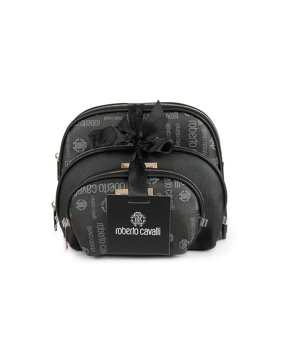 ROBERTO CAVALLI MAKEUP
Women's Black 3-piece Travel Pouch Set