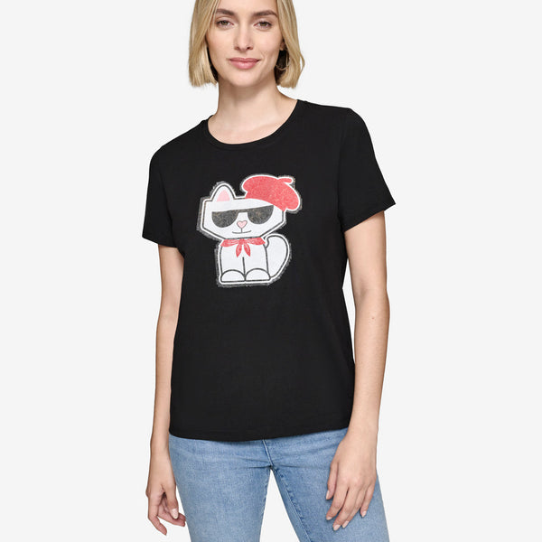 KARL LAGERFELD CHOUPETTE BERET TEE SIZE M/L