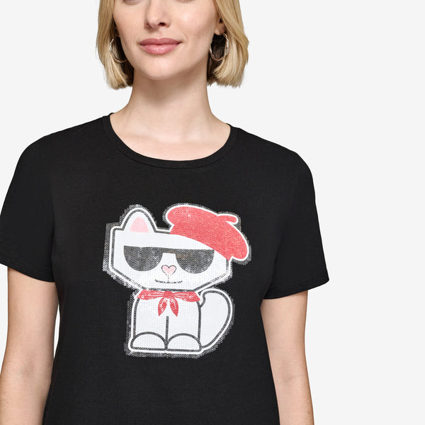 KARL LAGERFELD CHOUPETTE BERET TEE SIZE M/L