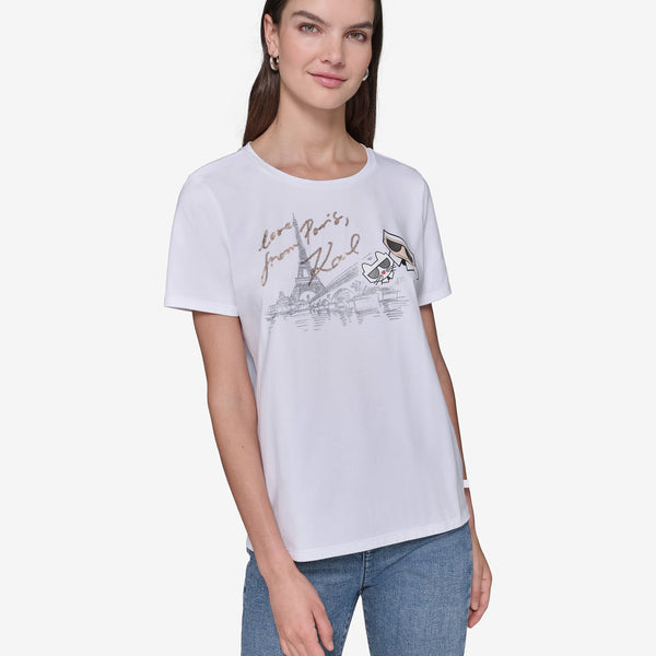 KARL LAGERFELD DUO IN PARIS TEE SIZE M