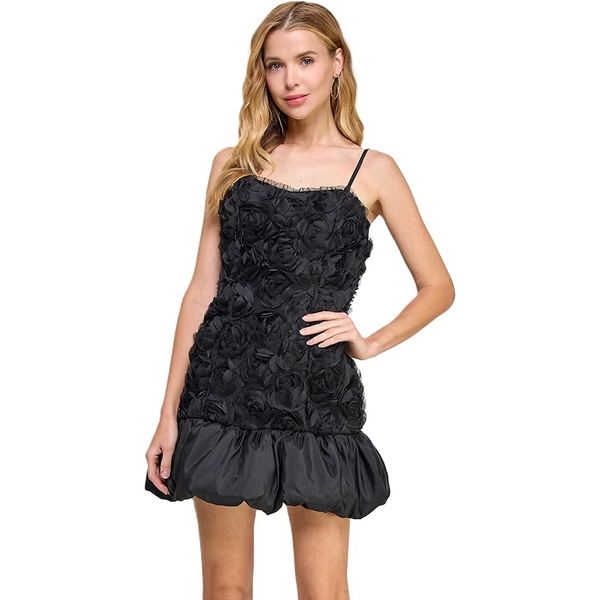 Morgan and co Chiffon Floral Bubble Mini Dress with Spaghetti Straps size 9