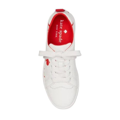 Kate spade Optic White Pink Peppercorn Nikki sneaker