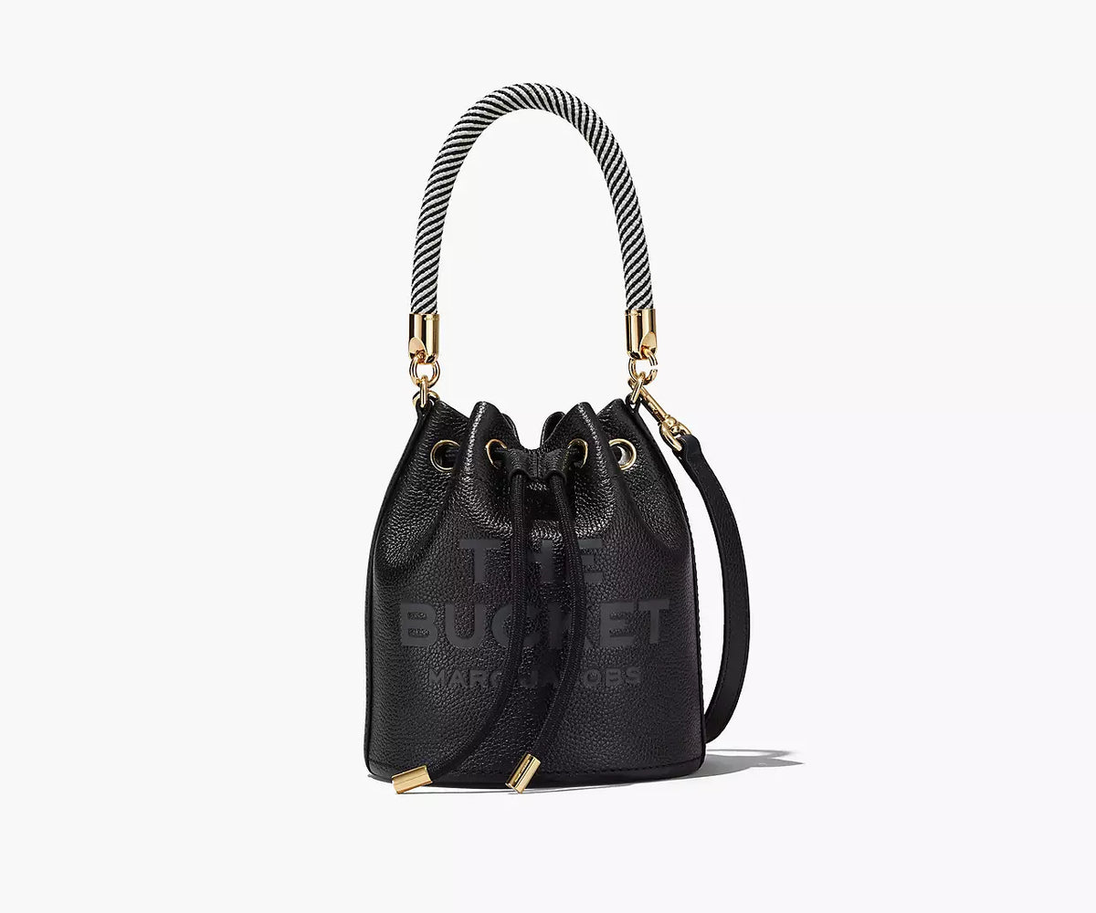 THE LEATHER BUCKET BAG MARC JACOBS BLACK