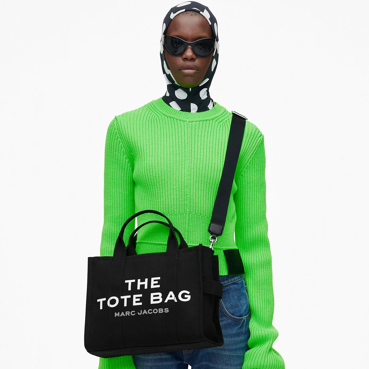 Marc Jacobs THE BLACK CANVAS MEDIUM TOTE BAG