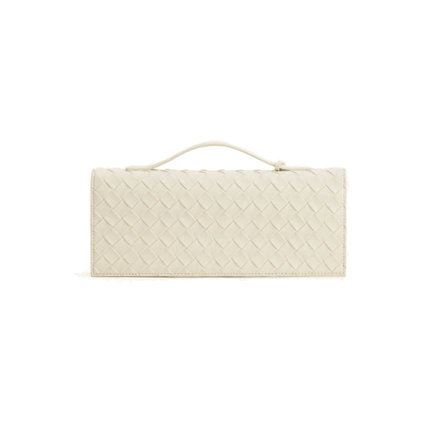 JW PEI Celeste Woven Textured Envelope Top Handle Bag in Ivory