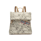 DKNY Graffiti Convertible Backpack in Beige/Multicolor