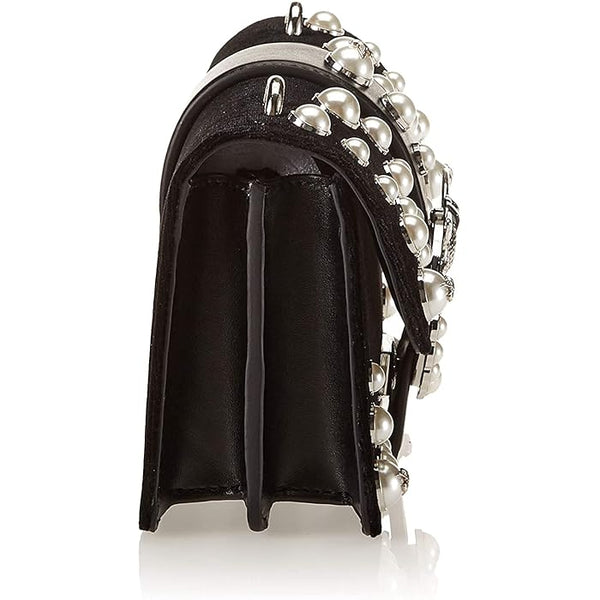 Pinko Women's Mini Love Velvet Pearls Bag Black