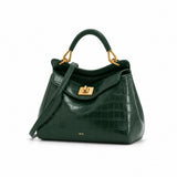 JW PEI Lucia Classic Top Handle Bag in Green Croc