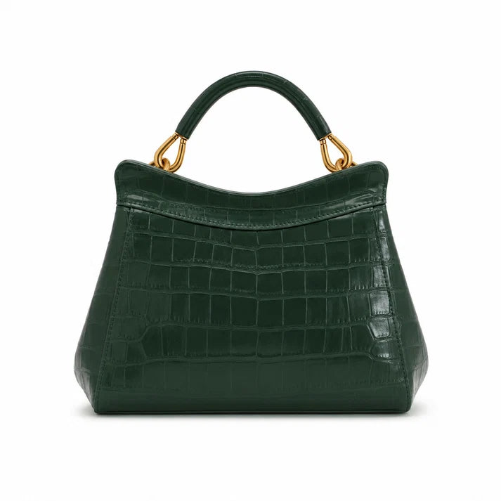 JW PEI Lucia Classic Top Handle Bag in Green Croc