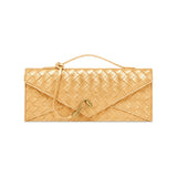 JW PEI Celeste Woven Textured Envelope Top Handle Clutch in Metallic Gold