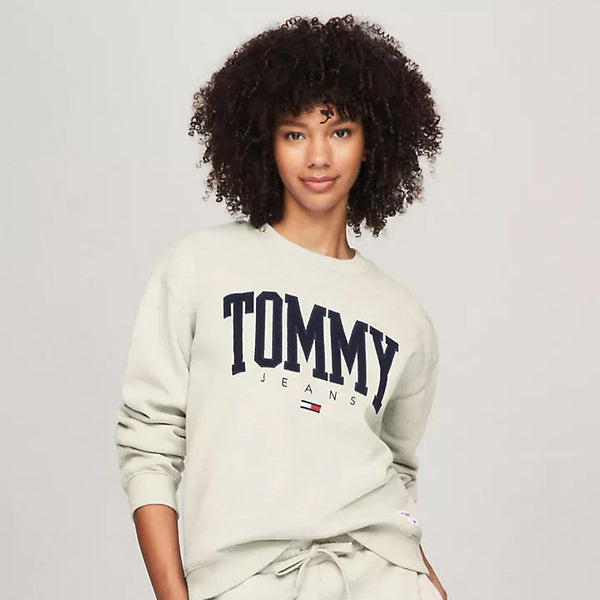 Tommy Hilfiger Embroidered TJ Varsity Logo Sweatshirt Off-White M