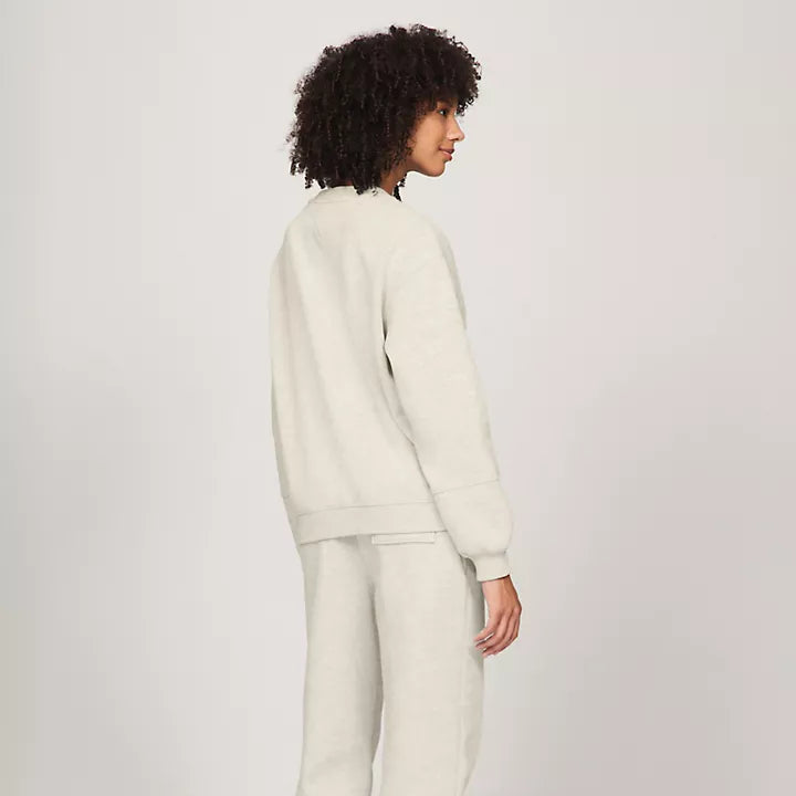 Tommy Hilfiger Embroidered TJ Varsity Logo Sweatshirt Off-White M