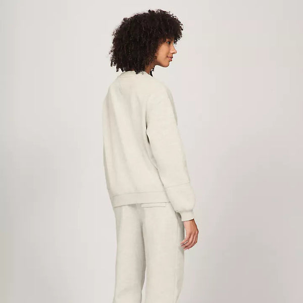 Tommy Hilfiger Embroidered TJ Varsity Logo Sweatshirt Off-White M
