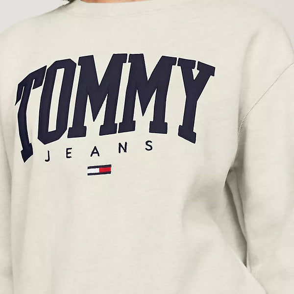 Tommy Hilfiger Embroidered TJ Varsity Logo Sweatshirt Off-White M
