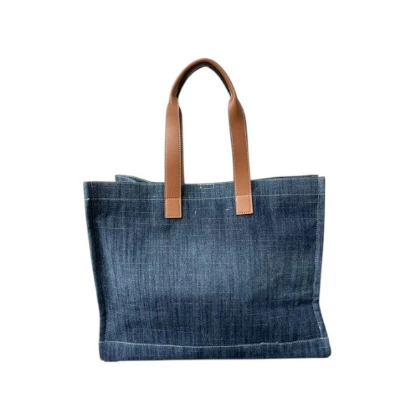 True Religion XL Tote Denim Bag with Cosmetic Pouch