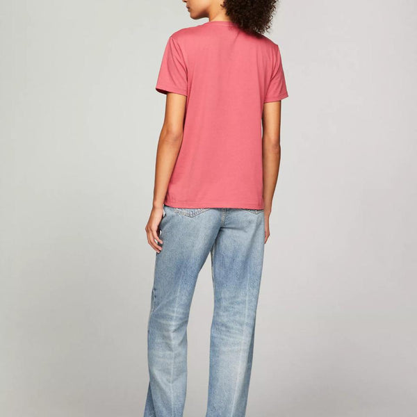 Tommy Hilfiger Embroidered Signature Crewneck T-Shirt Light Crimson
