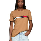 Tommy Hilfiger Embroidered Flag Stripe Logo T-Shirt Golden Rays