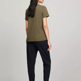 Tommy Hilfiger Embroidered Flag Stripe Logo T-Shirt Army Green