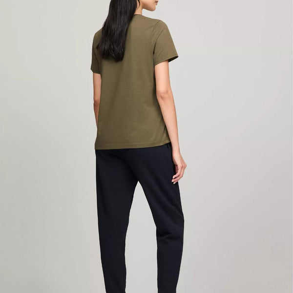 Tommy Hilfiger Embroidered Flag Stripe Logo T-Shirt Army Green