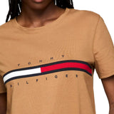 Tommy Hilfiger Embroidered Flag Stripe Logo T-Shirt Golden Rays