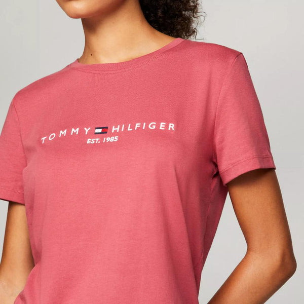 Tommy Hilfiger Embroidered Tommy Logo T-Shirt Light Crimson