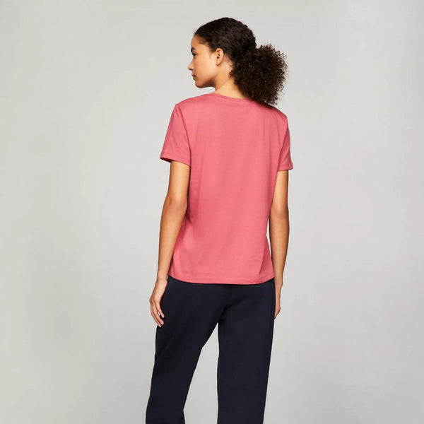 Tommy Hilfiger Embroidered Tommy Logo T-Shirt Light Crimson