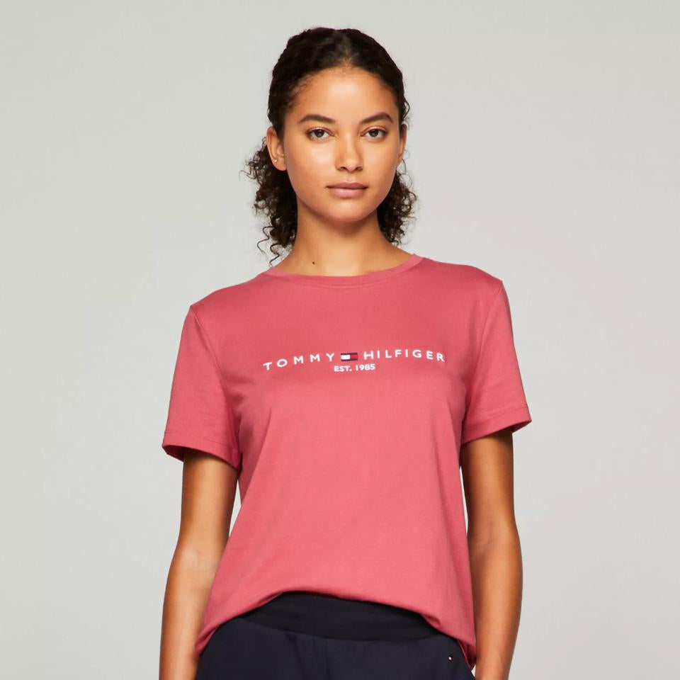Tommy Hilfiger Embroidered Tommy Logo T-Shirt Light Crimson
