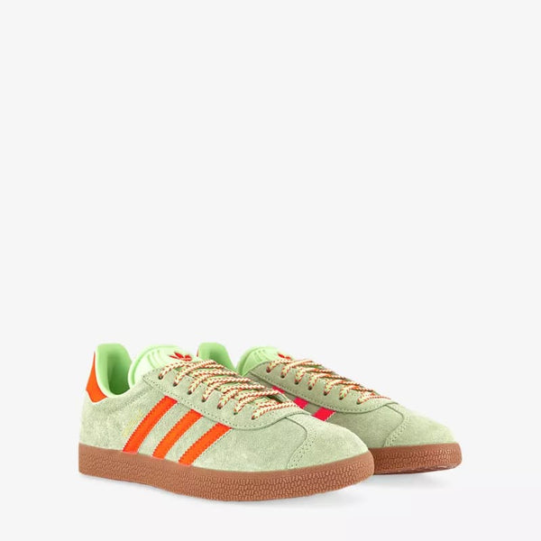 Adidas Gazelle Trainers Semi Green Spark Solar Orange Gum Size 7