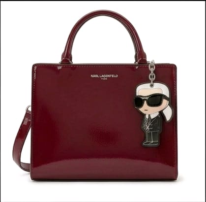Karl Cross Bag Burgundy Shinny